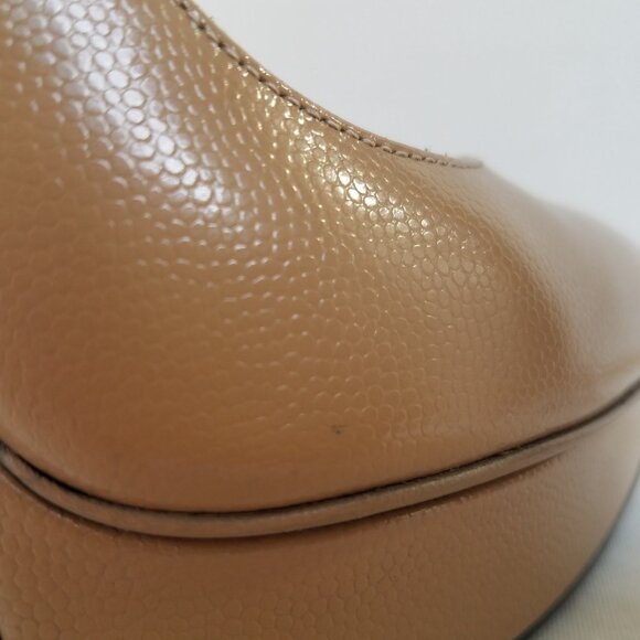 Saint Laurent Janis Platform Heels Tan SIZE 36  Dust Bags Pumps Pointed Leather - Picture 13 of 17